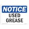 Signmission Safety Sign, OSHA Notice, 3.5" Height, Used Grease Sign, Landscape, NS-D-35-L-18831-10PK OS-NS-D-35-L-18831-10PK - alternate 1